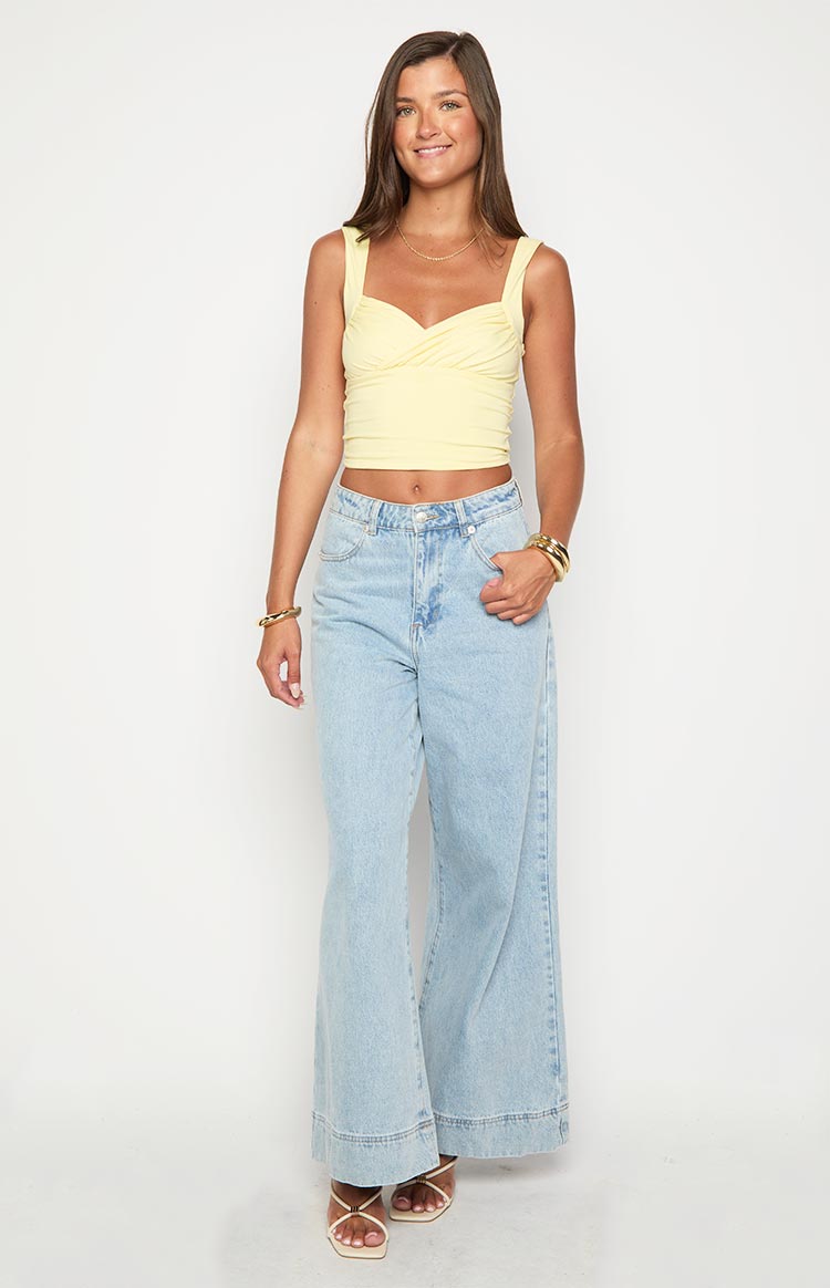 Khali Light Wash Denim Wide Leg Jeans Image