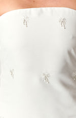 Ellie White Embellished Strapless Mini Dress Image
