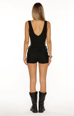 Flux Black Lace Up Playsuit Image
