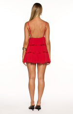 Gabriella Red Ruffle Mini Dress Image