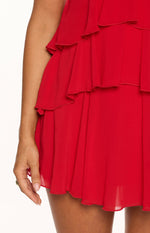 Gabriella Red Ruffle Mini Dress Image