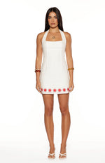 Haven White and Red Sun Halter Mini Dress Image