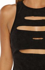 Informal Black Wash Cut Out Tank Image