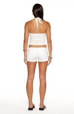 Jannika White Foldover Micro Shorts Image