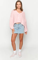 Jen Light Pink Knit Cardigan Image