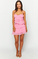 Kamala Pink Ruffle Mini Dress Image