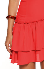Little Lies Red Ruffle MIni Dress Image