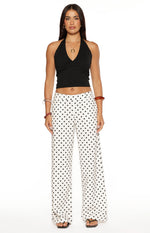 Loreta White Polka Dot Low Waist Pants Image