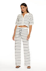 Maple White Navy Stripe Knit Pants Image