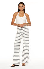 Maple White Navy Stripe Knit Pants Image