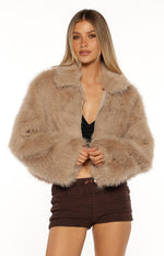Nero Light Brown Faux Fur Jacket Image