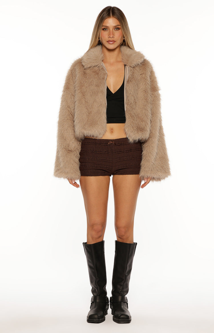 Nero Light Brown Faux Fur Jacket Image