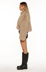 Nero Light Brown Faux Fur Jacket Image