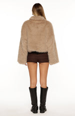 Nero Light Brown Faux Fur Jacket Image