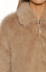 Nero Light Brown Faux Fur Jacket Image
