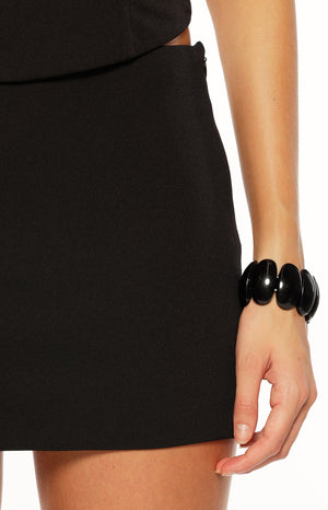 Perla Black Low Waisted Mini Skirt