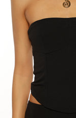 Perla Black Strapless Corset Top Image