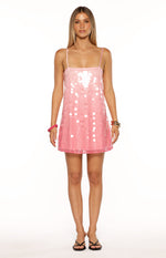 Sansone Pink Ombre Sequin Mini Dress Image