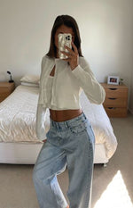 She's Yours Light Wash Denim Wide Leg Boyfriend Jeans Image