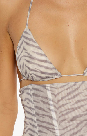 Some Nights White Zebra Print Mini Skirt