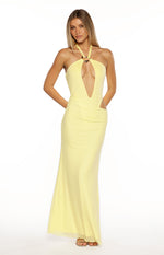 Stella Yellow Halter Cut Out Maxi Dress Image