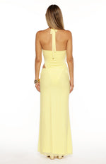 Stella Yellow Halter Cut Out Maxi Dress Image