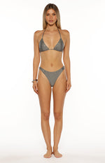 Talk That Talk Grey Sparkle Eyelet Bikini Bottoms Image