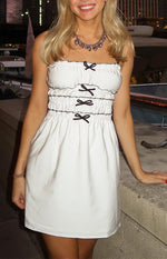 It Girl White Bow Mini Dress Image