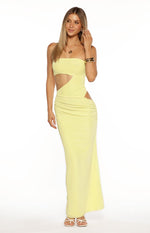Xela Yellow Strapless Maxi Dress Image