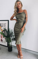 Schiffer Slip Midi Dress Khaki Image