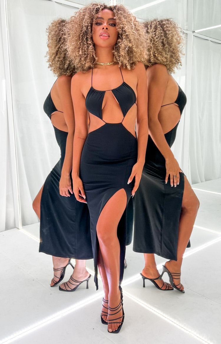 Adelita Black Midi Dress Image