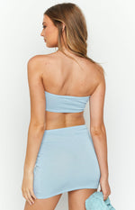 Aisha Blue Cut Out Strapless Mini Dress Image
