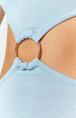 Aisha Blue Cut Out Strapless Mini Dress Image