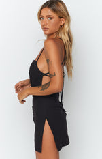 Amara Backless Mini Dress Black Image