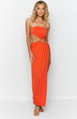 Annika Butterscotch Side Split Maxi Dress Image