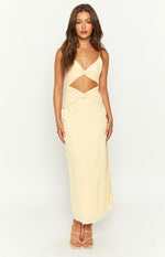 Asha Cream Twist Midi Dress Image