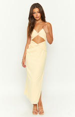 Asha Cream Twist Midi Dress Image