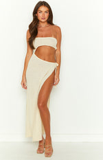 Kenza Beige Maxi Dress Image