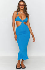 Catalina Cut Out Midi Dress Blue Image