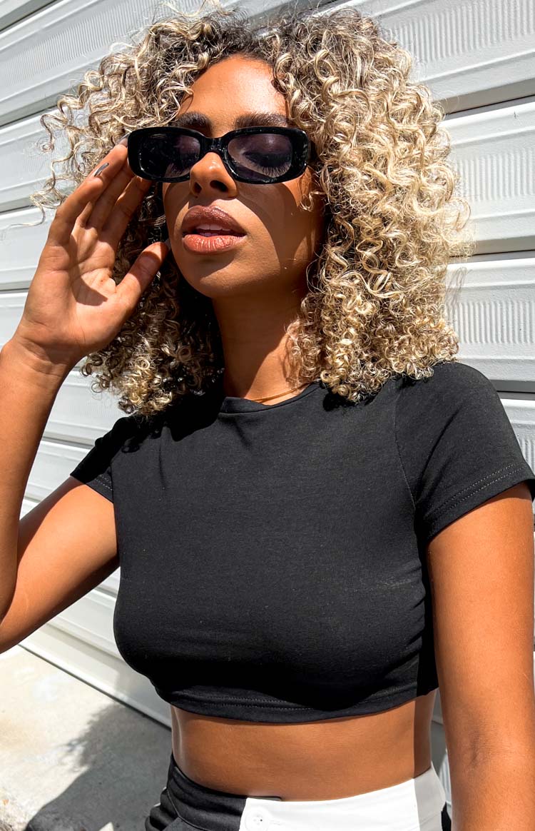 Chantal Black Cropped Tee Image