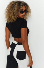 Chantal Black Cropped Tee Image
