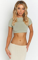 Chantal Sage Cropped Tee Image