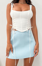 Coby Blue Rib Mini Skirt Image