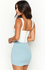 Coby Blue Rib Mini Skirt Image