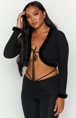 Darlah Black Tie Up Cardi Image