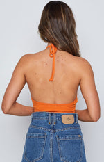 Debbie Orange Halter Bodysuit Image