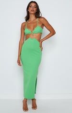 Earthling Green Maxi Halter Dress Image