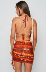 Elysha Halter Mini Dress Red Image