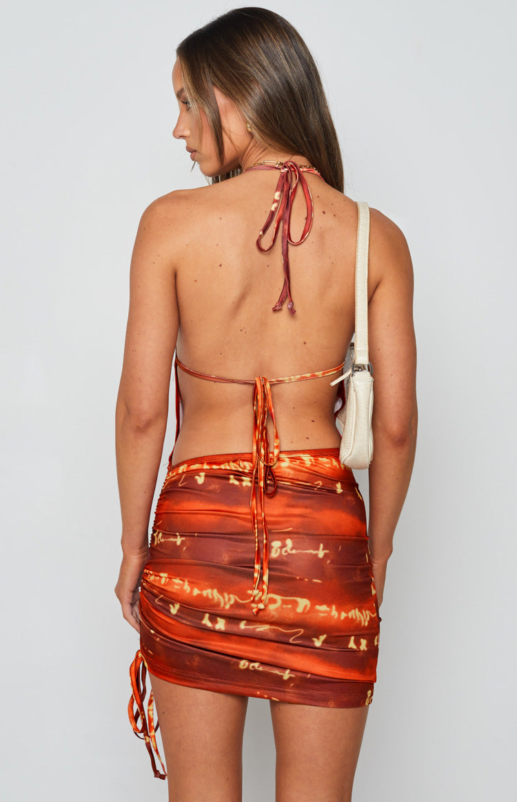 Elysha Halter Mini Dress Red Image