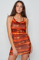 Elysha Halter Mini Dress Red Image